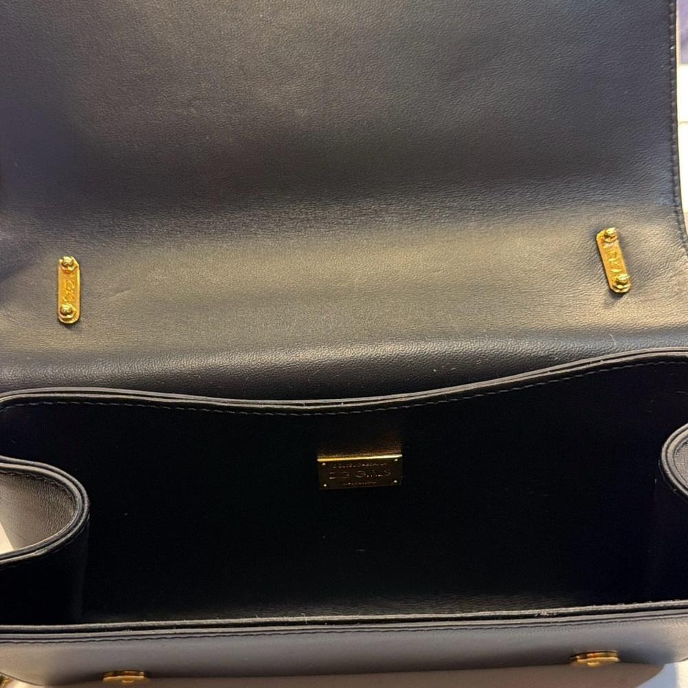 Dolce & Gabbana Black Crossbody Bag with Gold Accents - Picture 5 of 6